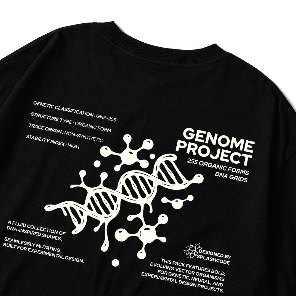 Seupeullaesikodeu Short Sleeve T-Shirt Black - Genome Project
