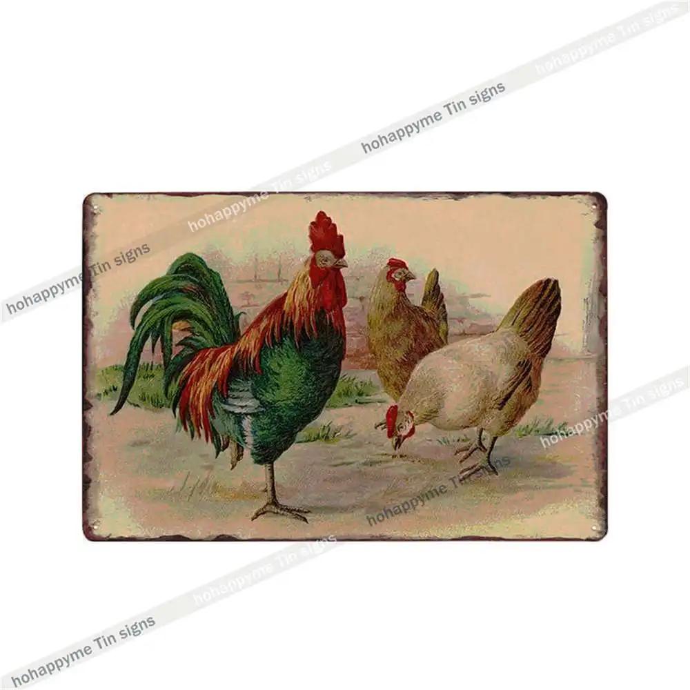 Welcome To The Funny Farm Metal Plate Tin Sign Rooster Decorative Chicken Coop Farmhouse Wall Art Iron Poster Home Decor 20x30cm