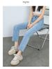 2024 Autumn/Winter High-Waisted Slimming Straight-Leg French Stretch Jeans for Women - Chic Petite Cropped Pants