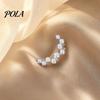Brooch Pin, Curved Design Imitation Pearl Lapel Pin, Pearlescent Texture Badge for Coats Shirts Scarves Accessories
