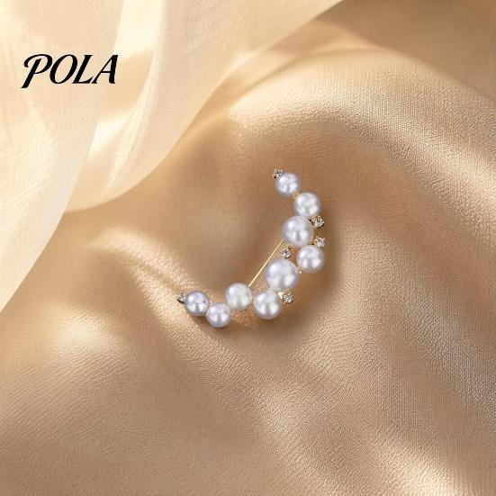 Brooch Pin, Curved Design Imitation Pearl Lapel Pin, Pearlescent Texture Badge for Coats Shirts Scarves Accessories