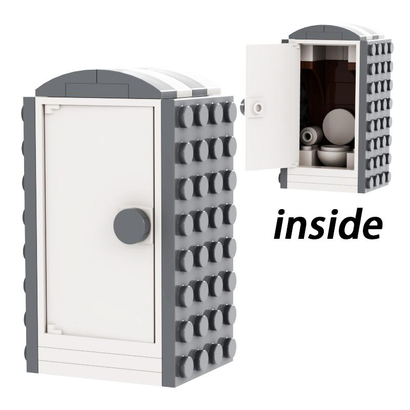 Tragbare Toilette Loo City MOC Szenen Dunny Klassische Straße Porta-Potty Dekoration WC Bausteine Bildung Kinder Spielzeug