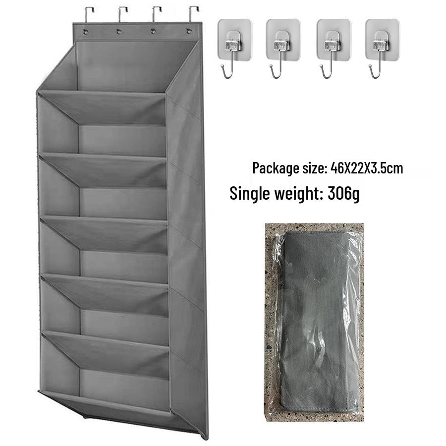 Wall-Mounted Multi-Layer Foldable Shoe and Sundry Storage Bag