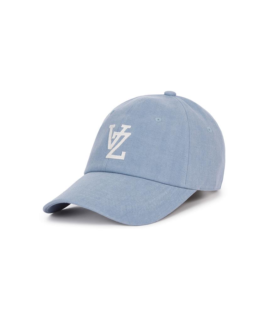 Bajal Monogram Applique Oversized Washed Ball Cap Sky Blue