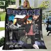 Rapper Drake Coperte Stampate 3D Calda Coperta in Flanella Morbida e Accogliente Coperte da Viaggio Fodere per Letto Regalo di Compleanno