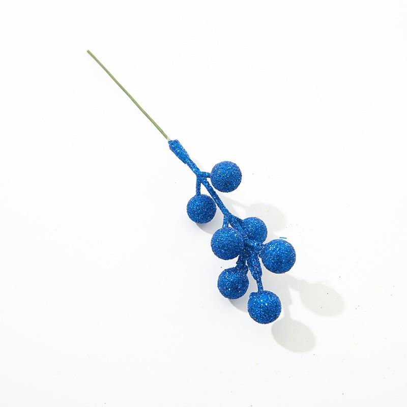 Artificial Red Christmas Picks (7 Stems) with Gold Glitter for Holiday Tree Decorating and Festive Accessories