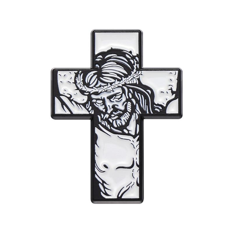 

Эмалевые значки «Крест Иисуса» на заказ, «Терновый венец», христианские броши, значки на лацкан, готическая бижутерия, подарок для друзей