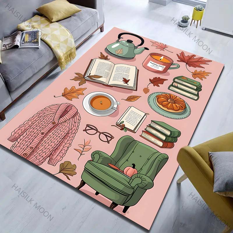Interesting Daily Necessities Print Carpet for Bedroom Living Room Bedside Sofa Floor Mat Modern Home Decor Area Rug