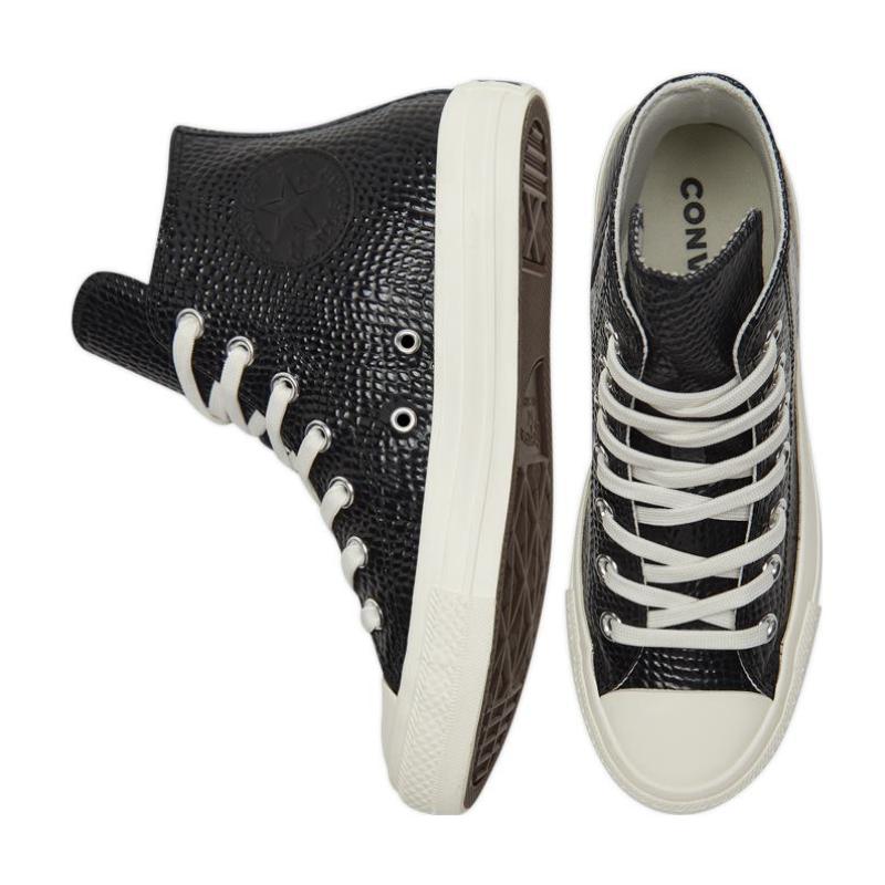 Converse Chuck Taylor All Star Leather Comfortable and Breathable Non-Slip and Abrasion Resistant High-Top Board Shoes Women's Black