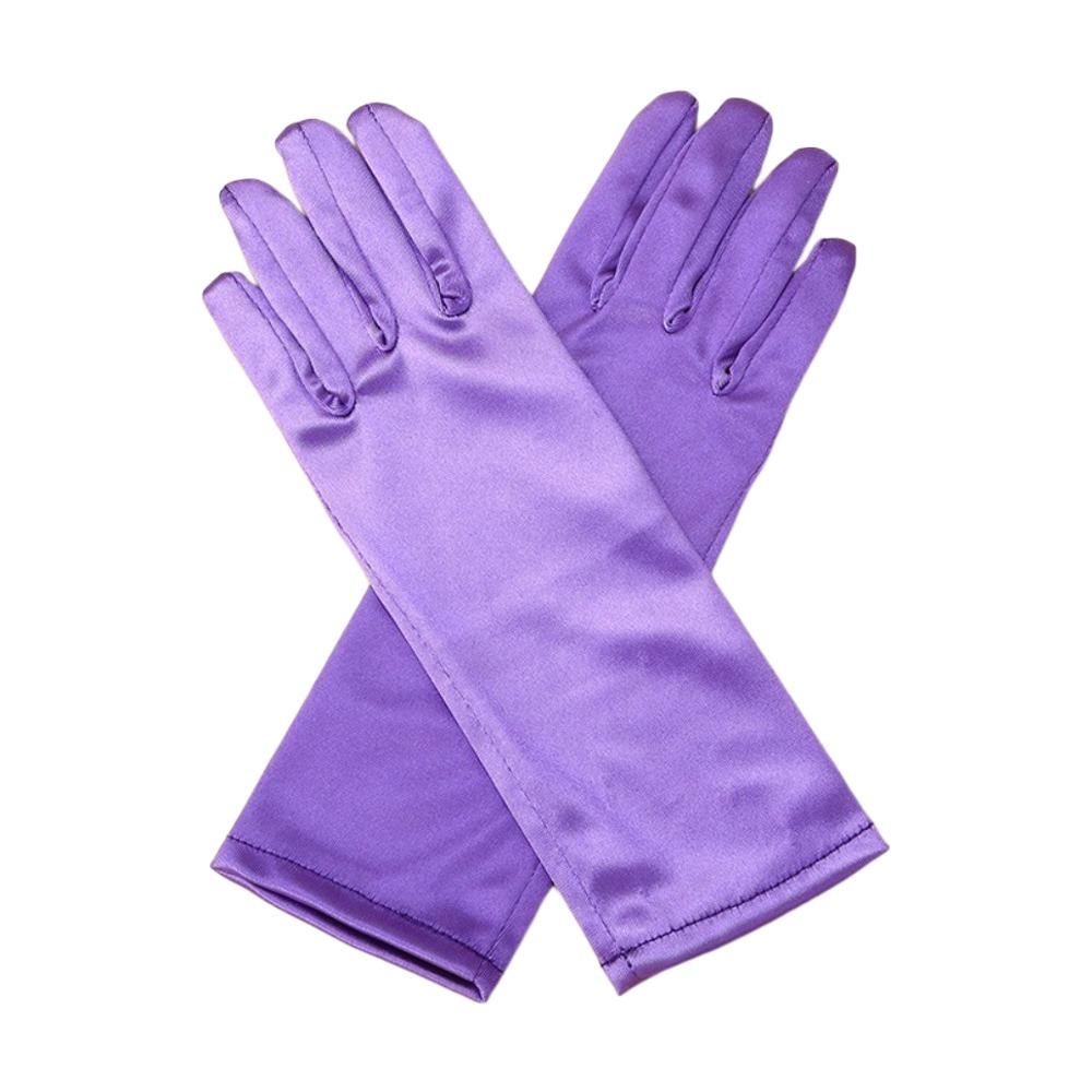 Jednobarevné dětské rukavice Saténové taneční palčáky Nová módní společenská šaty pro vystoupení Dívky