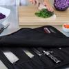 Oxford Material Chef Knife Roll Bag Carry Handle with Shoulder Strap Chef Knife Case Large Capacity Double Folded Design