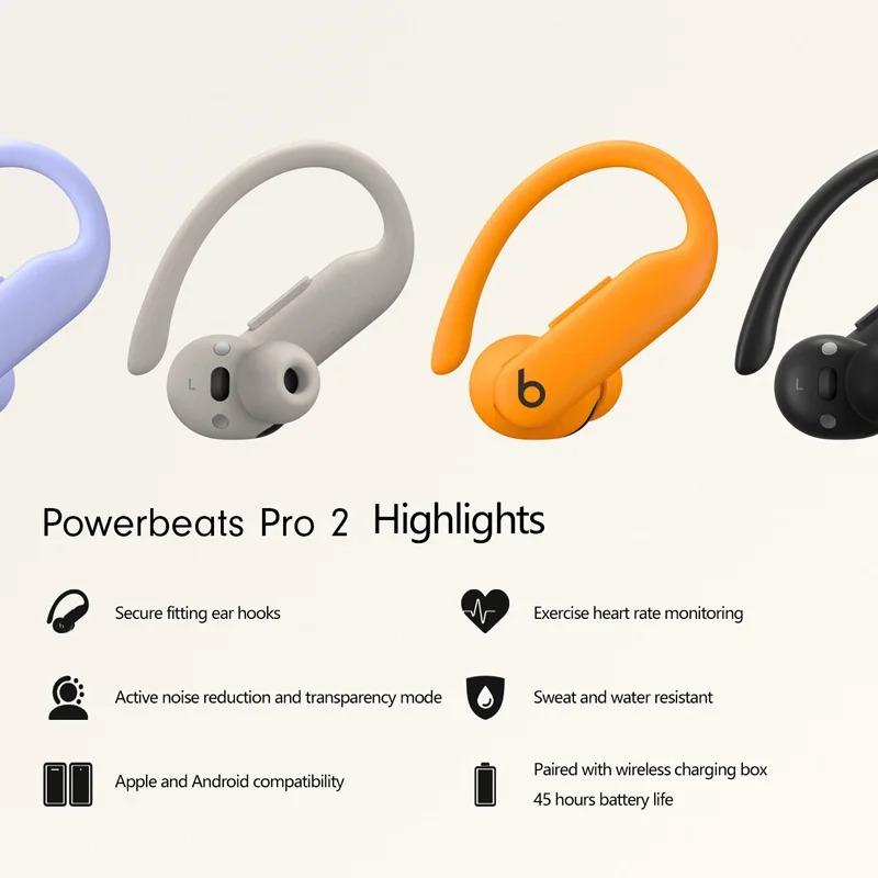 Beats Cuffie sportive Bluetooth Powerbeats Pro 2 ad alte prestazioni con cancellazione del rumore