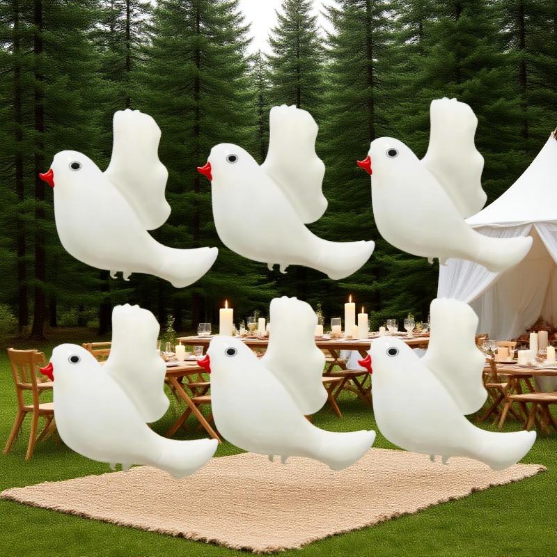 

6 peace dove aluminum film balloons, suitable for birthday party decoration, theme party decoration balloons, durable material