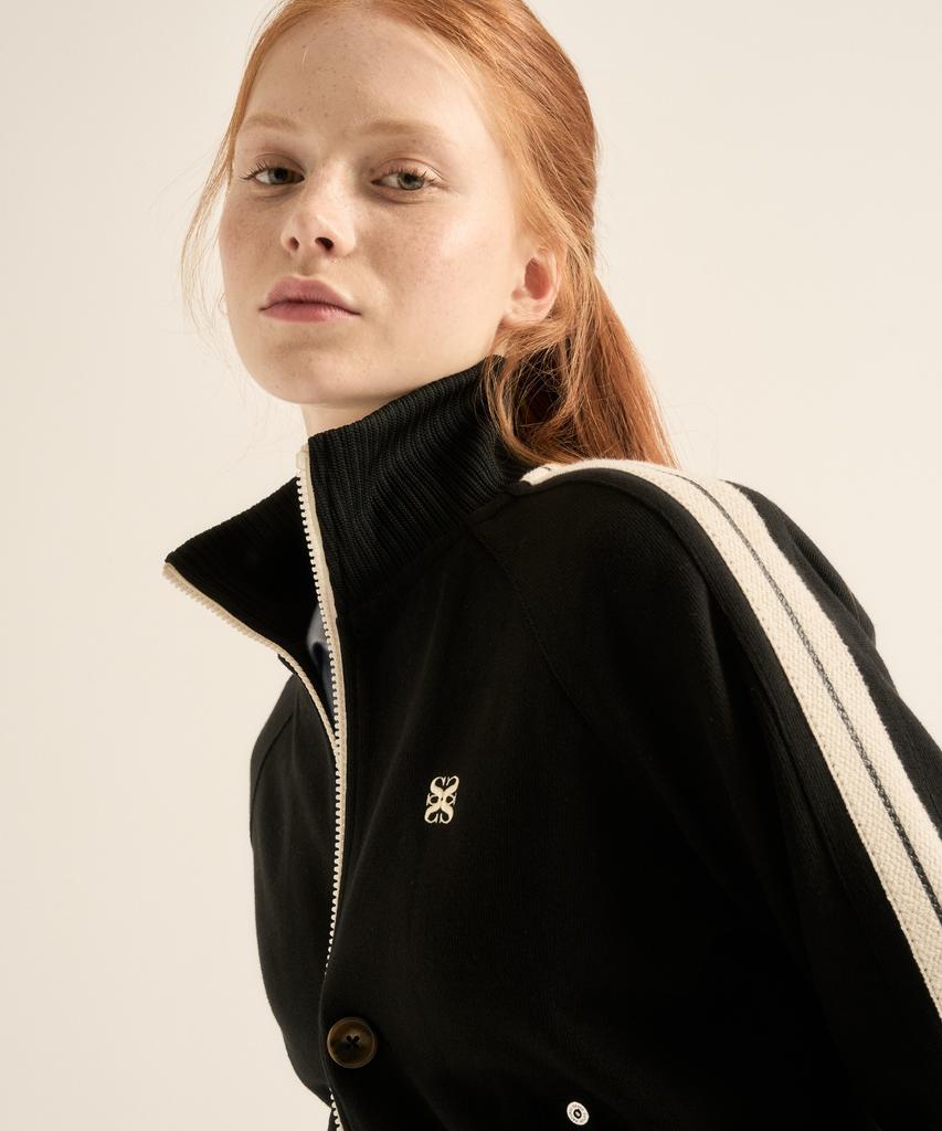 Satur Lawton All Day Track Zip-Up Jacket Caviar Black