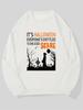 Men's Casual Round-Neck Sweatshirt with A Halloween Design, Trendy Long Sleeve Top, Breathable Moisture-Wicking Comfortable Fabric, Suitable for Home