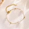 Geometric Pearl Gold-Plated Stainless Steel Bracelet & Necklace Set