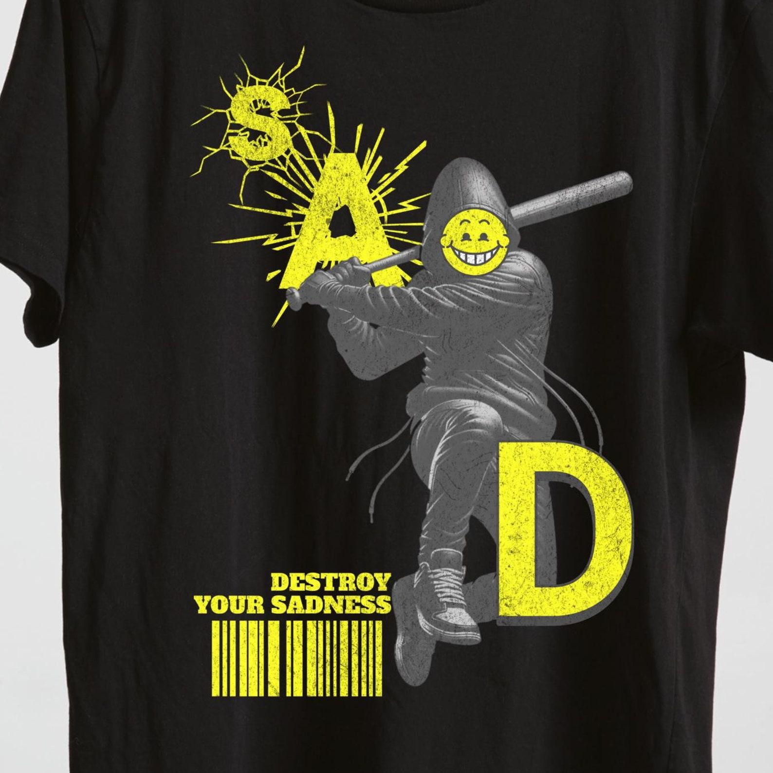 Mental Health Smile T-Shirt, Positive Vibes, Streetwear Tee M