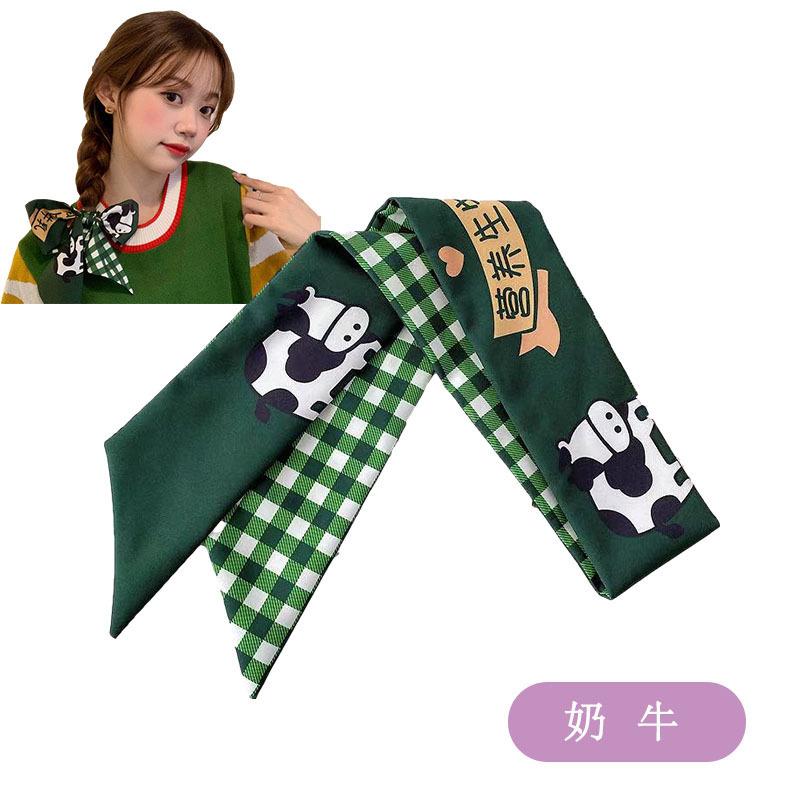 Qiandongge Seidenschal Stirnband Retro Weiblichkeit Gebundener Pferdeschwanz Schleife Band Stirnband Streamer Stirnband Mori Serie