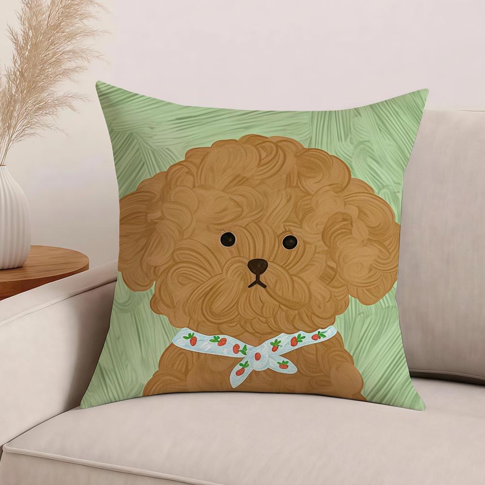 Cute Dog Cartoon Pillow Case Office Cushions Suitable For Sofa Car Bedroom Decorative Cushion Cover