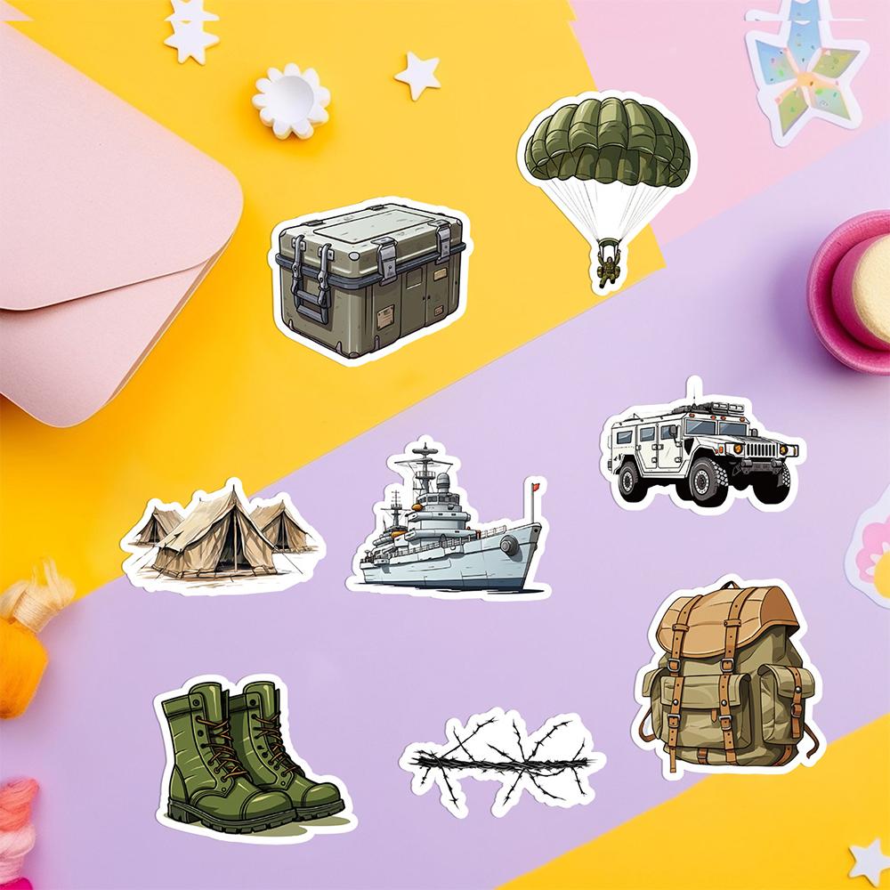 10/30/50pcs Cool Military Camouflage Cartoon Graffiti Stickers Soldier Equipment Decals Toy DIY Luggage Phone Guitar PVC Sticker