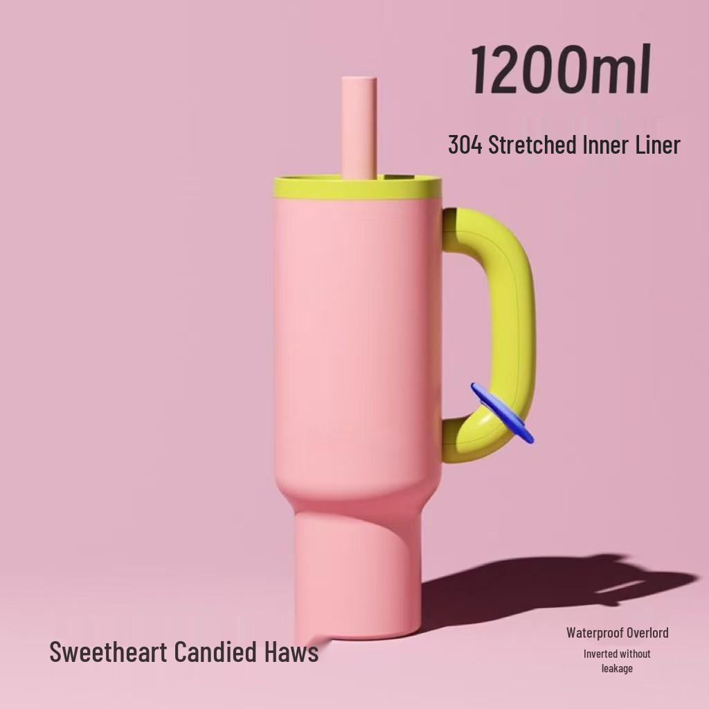 Sanrio Ice Buster Large Capacity Straw Cup - 2025 New Style Jumbo Thermos for Girls