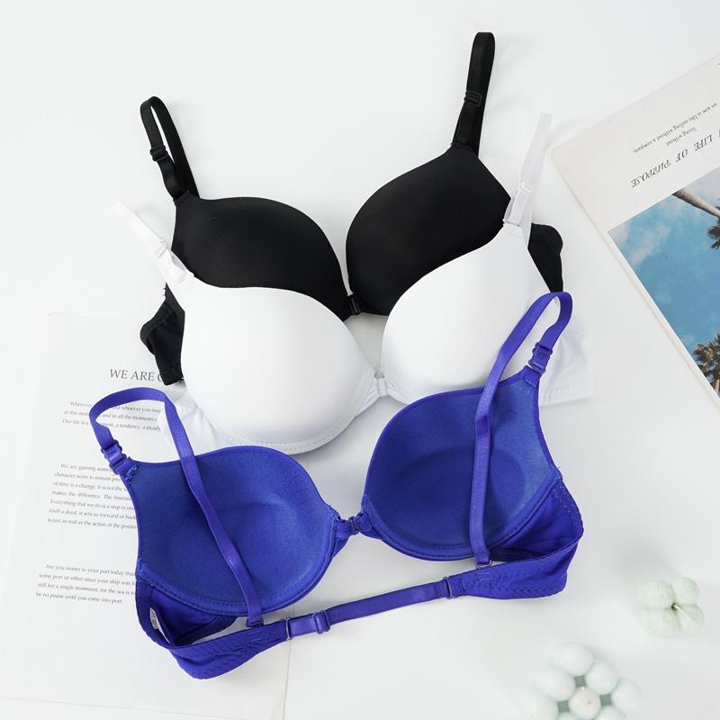 Front Closure Bra for Women Seamles Push Up Bralette Steel Ring Firm Breast Lingerie