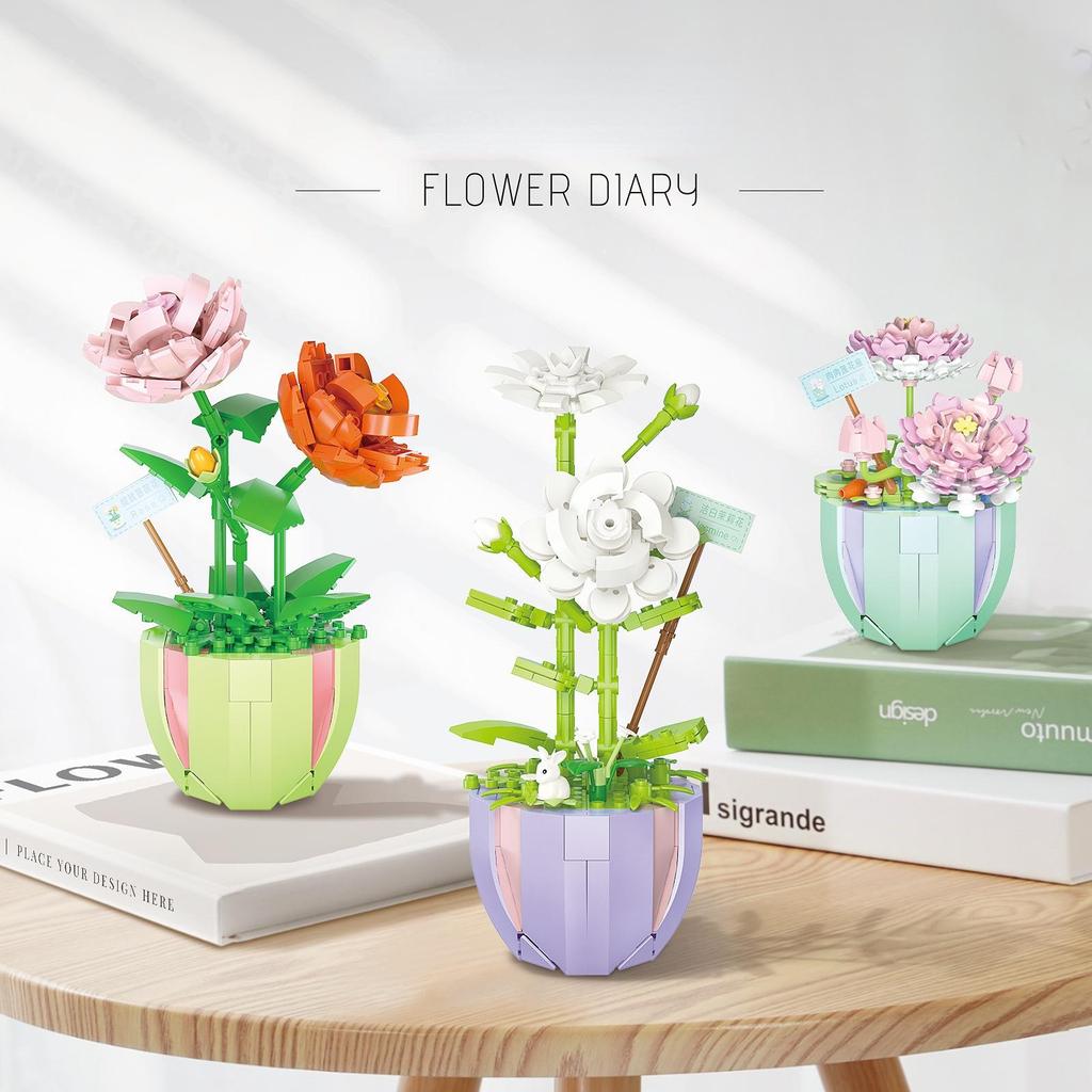 Huajian Diary Series Full Cup Small Daisy Assembled Children's Toy Gift