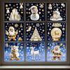 The Christmas Snowman Window Is Pasted With Of Glass. Christmas Stickers Are Used For Decoration And Are Suitable For Parties