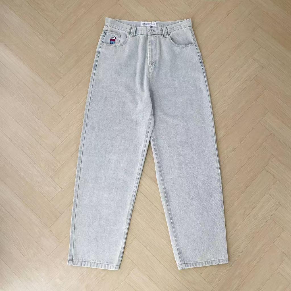 GLYDE New Harajuku Hip Hop Cartoon Y2K Big Boy Jeans Graphic Embroidery Baggy Jeans Pants High Waist Wide Leg Trouser Streetwear