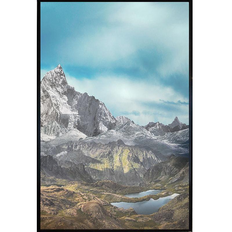 Sky Artistic Glass Sticker Static Cling Privacy Window Film Mountain Landscape Painting Frosted Window Sticker Home Decor
