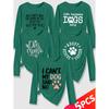 Lele Orientation Five-piece women's long-sleeve set Paw print canine-themed fun English phrases with a healing retro print Spring, Summer, Autumn