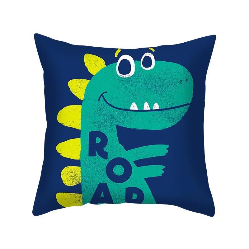 Cartoon Dinosaur Pillow Cover Children's Room Decorative Pillow Cushion Cover