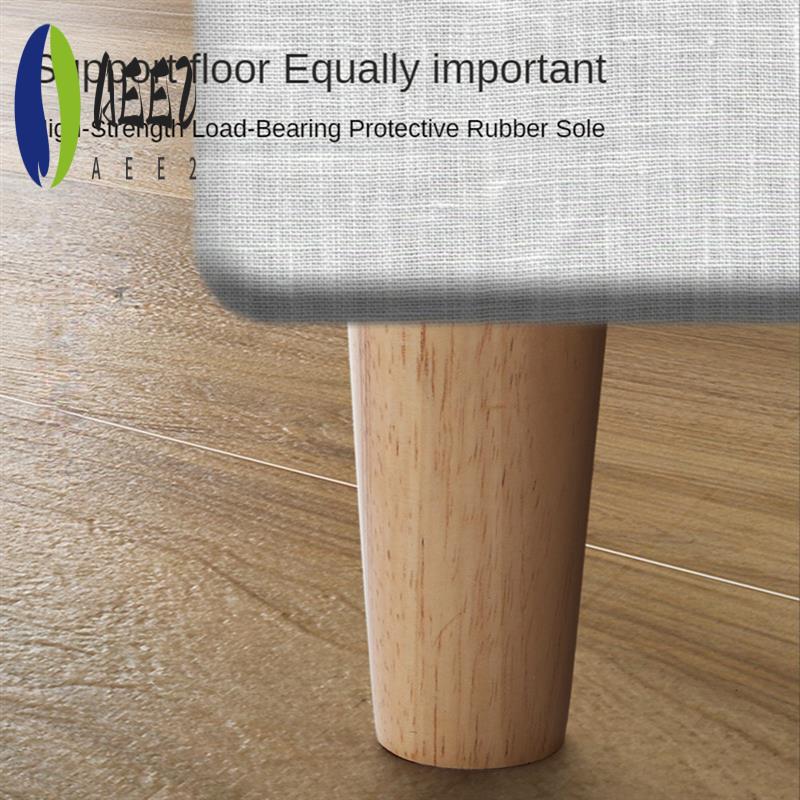 

AEE2-Wood 4 Inch Furniture Legs Set Of 4 Round Solid Mid Couch Feet Accessories Legs For Sofa Dresser Cabinet Bed Home DIY
