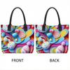  Colorful Abstract Pattern Tote Bag Stylish Large Capacity Casual Daily Handbag for Women Shopping Travel Use