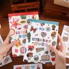 50 Sheets Moment Paper Sticker Book Mixed Animals Plants Fruits Designs for Scrapbooking Journaling DIY Craft Supplies