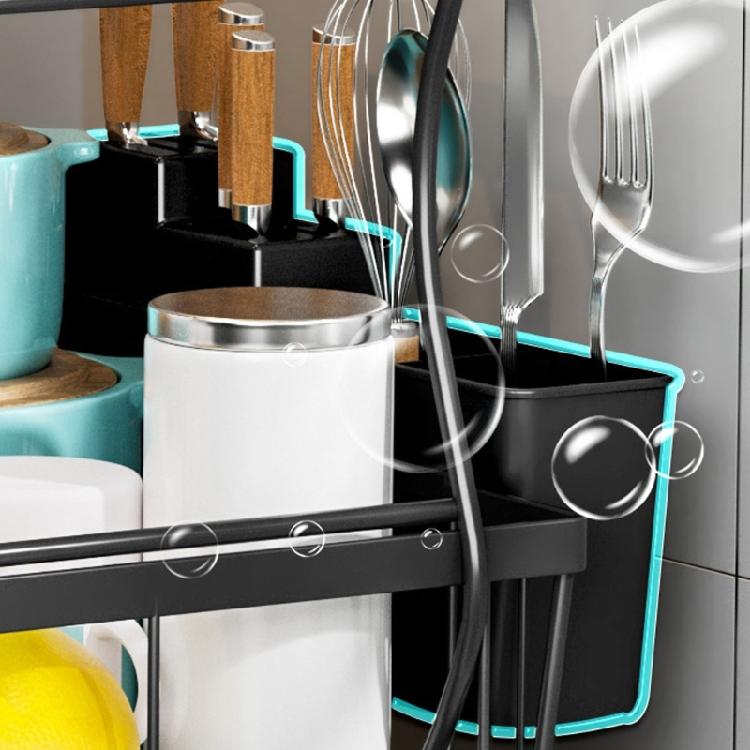 Multiurpose 360° Rotating Kitchen Dish Drying Storage Rack with Double Layer Designs Portable Accessory for Easy Use