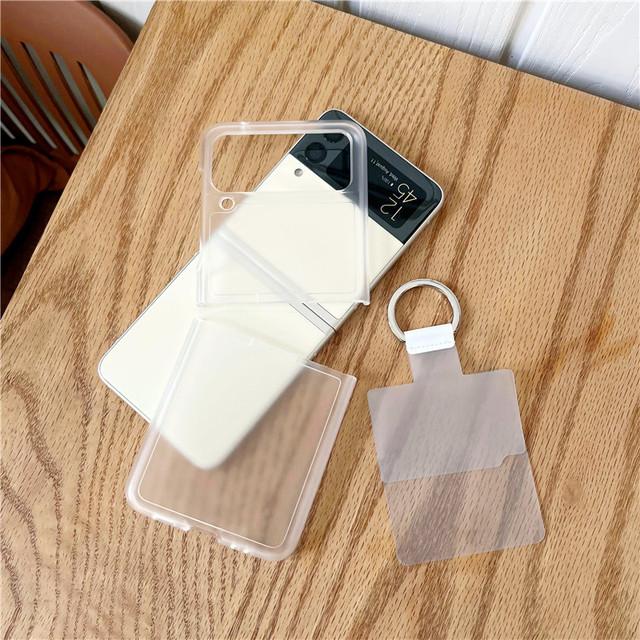For Samsung Z Flip 4 3 Mobile Phone Case Pc Ring Transparent Protective Case Galaxy Z Flip3 4 Official Same Case