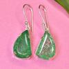 CERTIFIED Fancy Natural Green Emerald 925 Sterling Silver Stone 68 Ct Earring MY.ER-37-NS