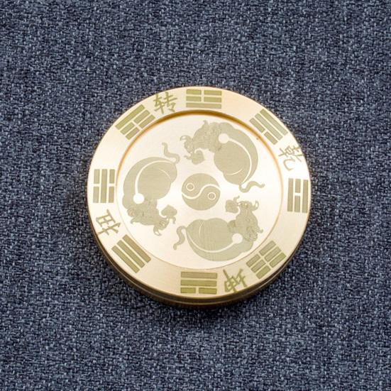 Κέρματα Fidget Slider Αστείοι Κινεζικοί Χαρακτήρες Taiji Στερεός Ορείχαλκος Στρογγυλό Φέρνουν Καλή Τύχη Φορητό Ανακούφιση από το Στρες Τυχερά Κέρματα Σβούρα Παιχνίδι Δώρο Ενηλίκων