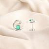 Jóias de Prata 925 Marcada Gema Diópsido de Cromo Brincos Stud Feitos à Mão 0,64" CE-13-2