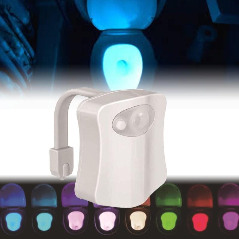 Versatile 8 Color Led Toilet Sensor Light Modern Creative Bathroom Night Light