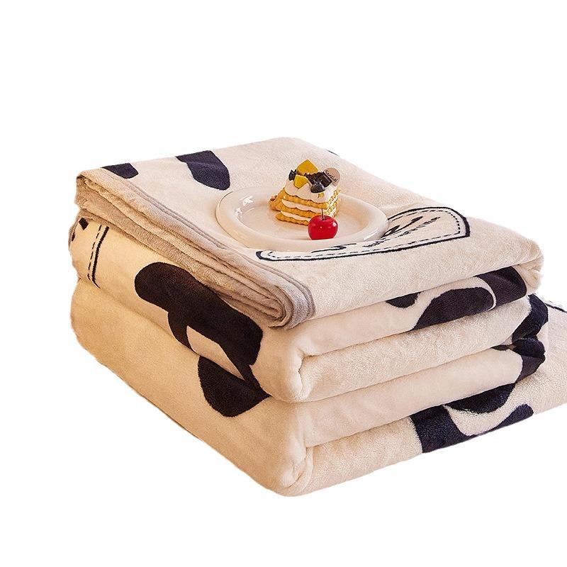 Thick Blanket New Printed Autumn Winter Warm Flannel Bed Sheet Coral Fleece Throw Blanket