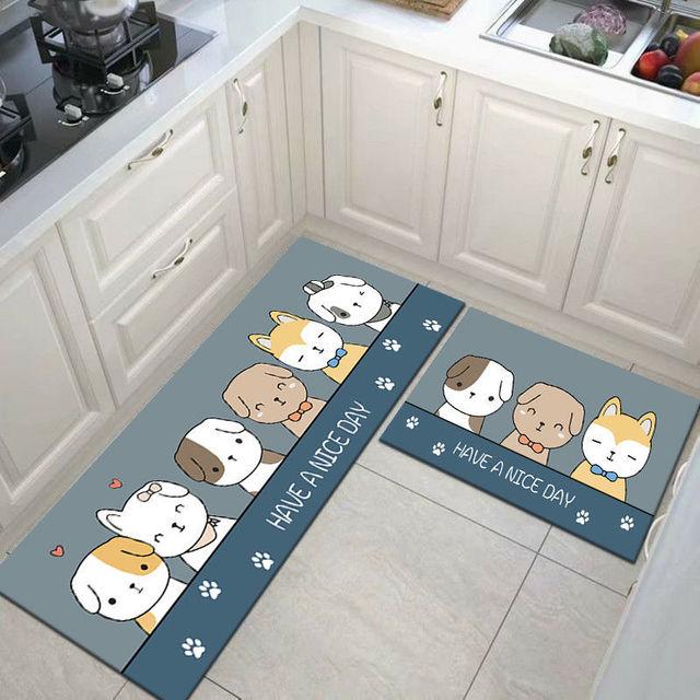 Washable Kitchen Floor Mat Parlor Carpet Bedroom Long Rug Bathroom Entrance Doormat Toilet Anti -Slip Anti -Fatigue Absorbent Mats 