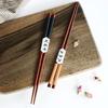 Handmade Japanese Natural Chestnut Wood Sushi Chopsticks Value Gift Sushi Chinese Food Tie Line Kitchen Accessories Tableware