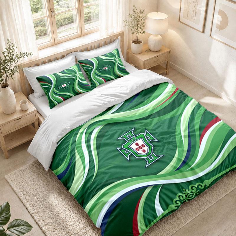 Bedding Set 1 Duvet Cover 2 Pillowcases Portugal Football Print Bedroom Home Decoration