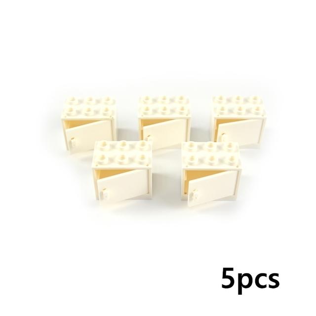 Stadt Lebensmittel Bausteine Küchenzubehör Hamburger Pizza Pommes Kuchen Schokolade Kekse MOC Steine Spielzeugkorb Teile LEDUO