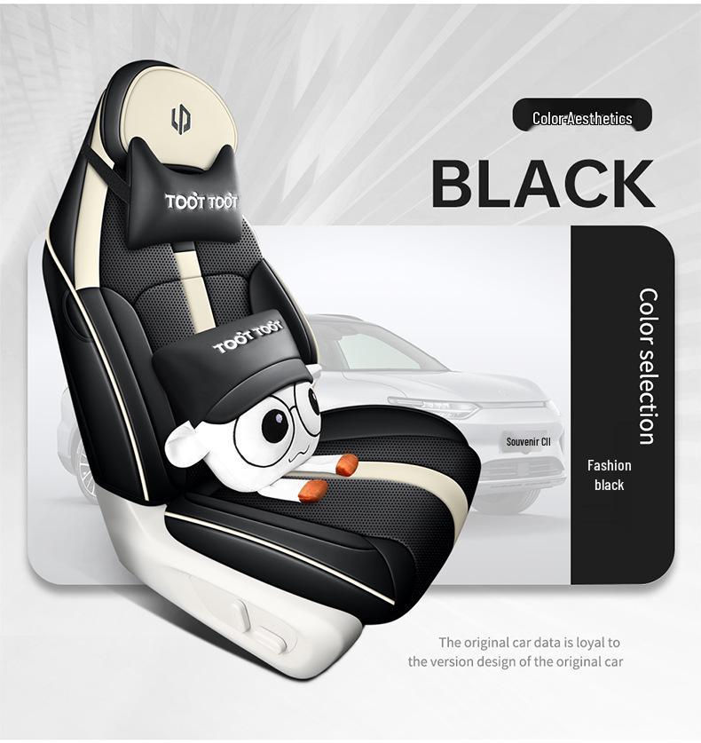 Leapmotor C11 Full Leather Cartoon Seat Cover: Full Coverage, All-Season Use