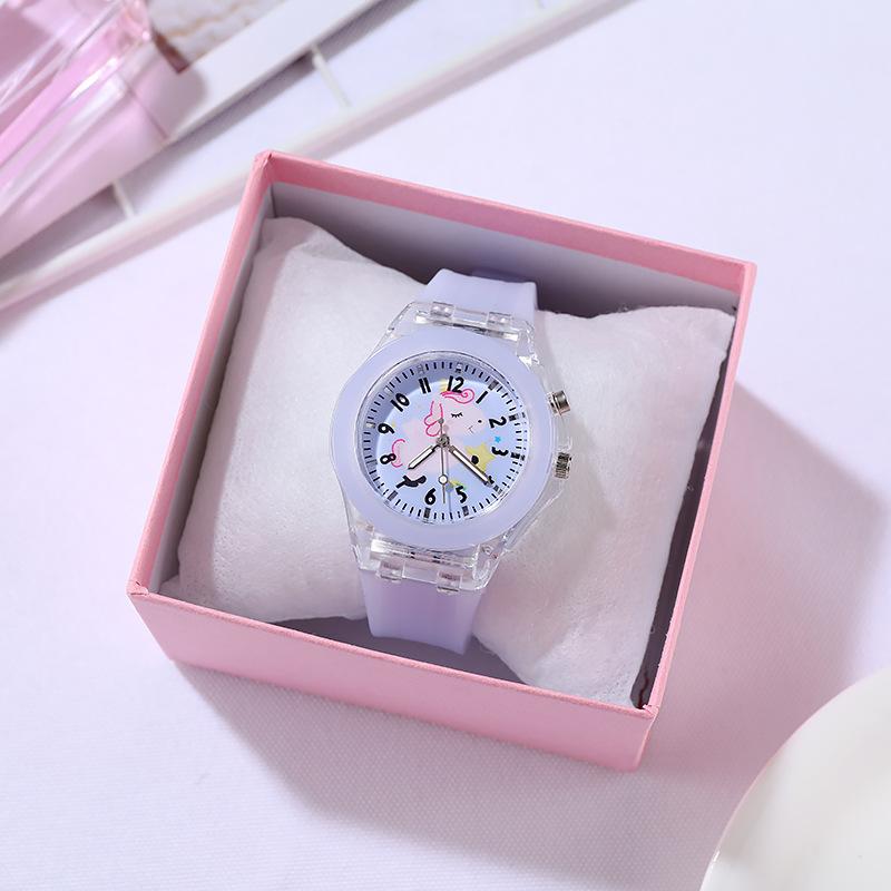 UTHAI BK146 Neue Cartoon Tier Kinderuhr mit Leuchtlicht, Silikon Blinklicht, Quarz Kinderuhr