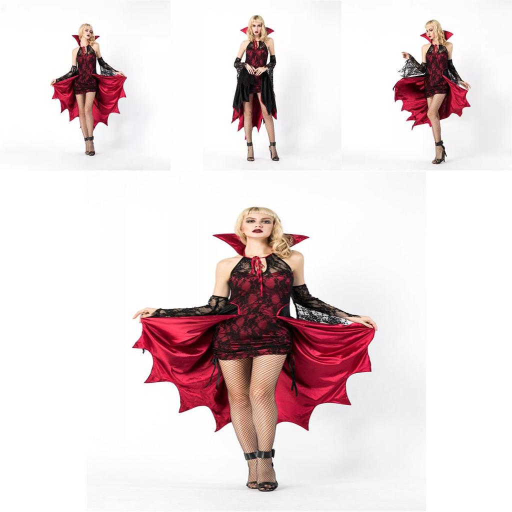 Halloween Vampire Queen Costume For Stage Performances With Polyester Fabric For Women