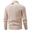 Men's Casual Solid-color Patchwork Style Long-sleeved High-neck Sweater, Men's Fitted Knitted Pullover, Scarf Collar Sweater